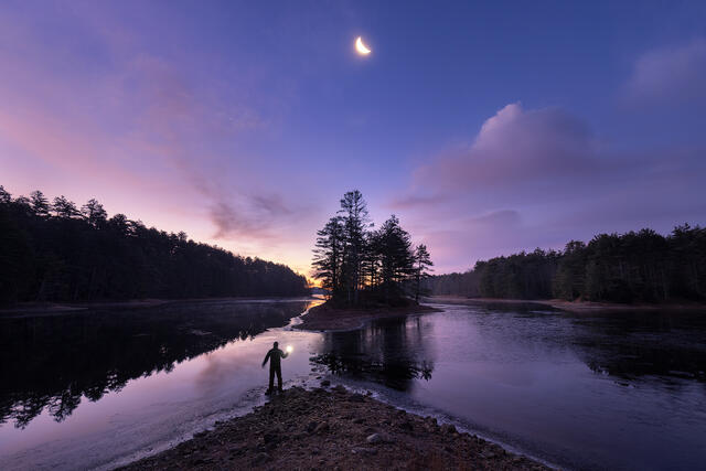 Island and the Crescent Moon print