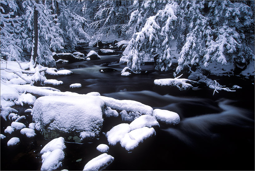 Amethyst brook, winter, Amherst, Massachusetts, snow