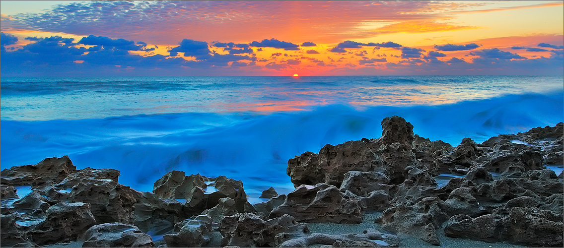 Coral cove, Florida, ocean, sunrise, wave