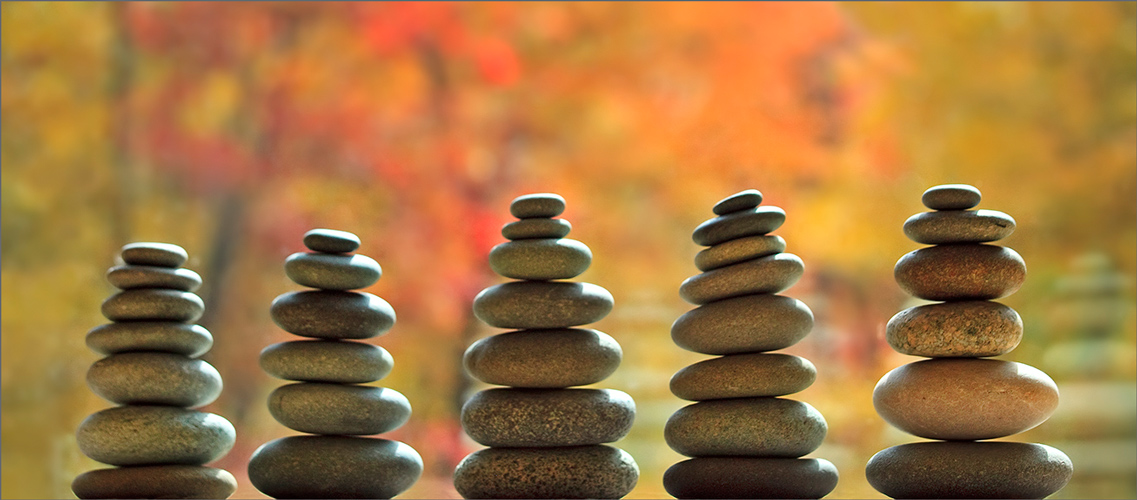 Cairns, autumn, stacked stones