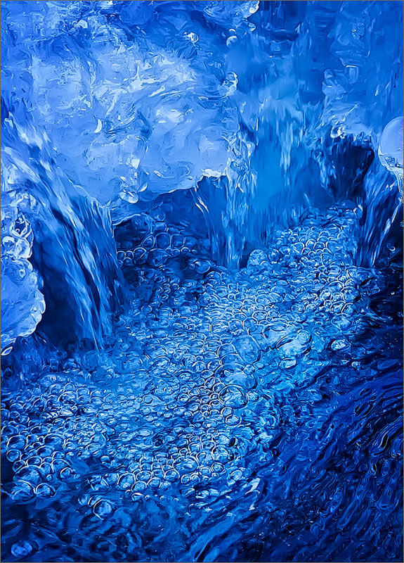 Bubbles, ice, blue, winter, water