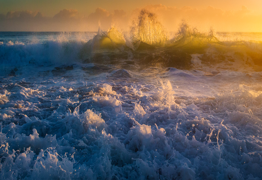 ocean, waves, dawn, splash, Florida, sunrise, beach, Patrick Zephyr Photography