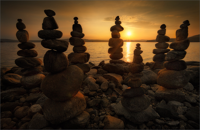 I had stacked these cairns a couple weeks earlier and on this particular morning found myself un able to sleep because the radar...