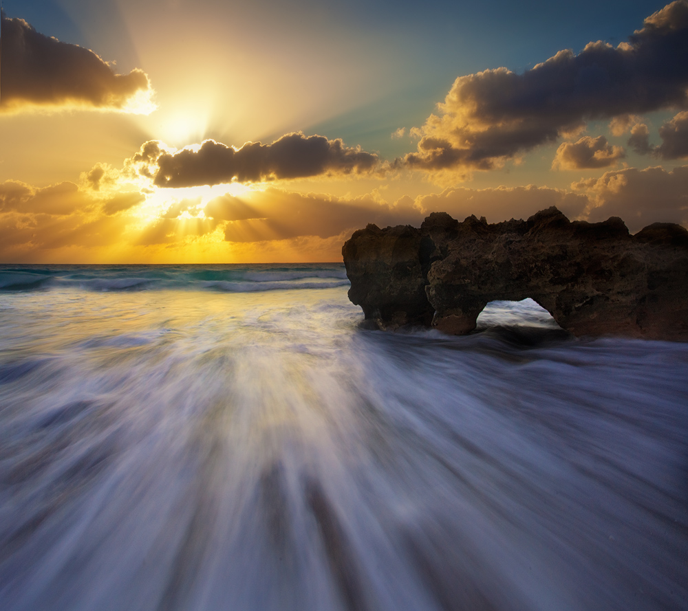 sunrise, coral cove, florida, ocean, waves, surf