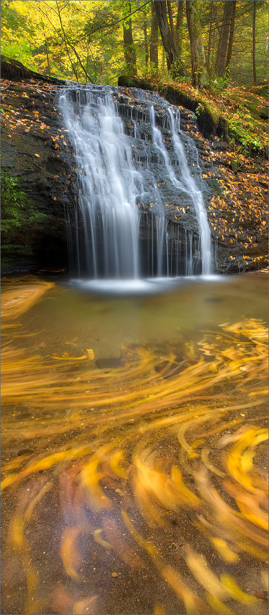 Gunn brook falls, Sunderland, Massachusetts, autumn, waterfall,