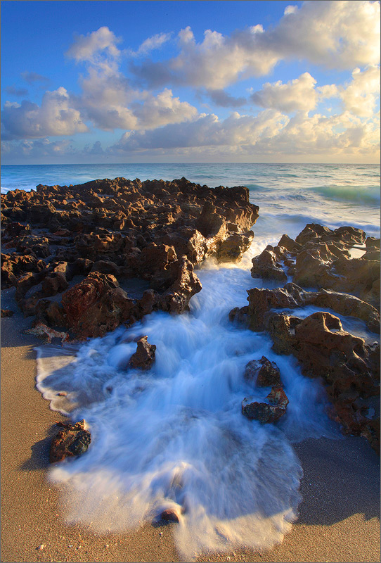 Florida, waves, ocean, surf, sunrise, coral cove