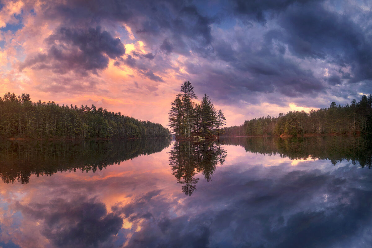 reflections, Quabbin Reservoir, Massachusetts, nature photography, landscape photography, Patrick Zephyr, isalnd