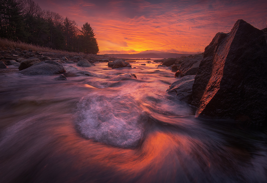 Sunrise this morning. It's been a while since I've watched the sunrise in this spot. High water levels submerged my compositions...