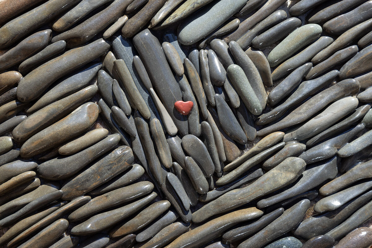 heart rocks, stones, love