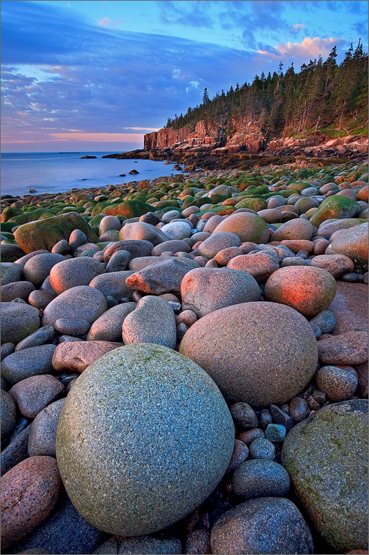 Acadia national park, Maine, otter cliffs, rocks, sunrsie