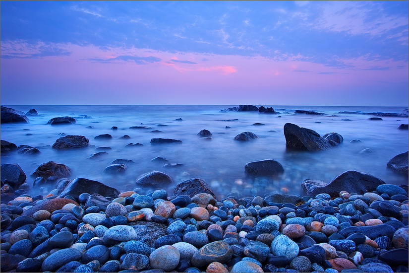 Sunset, New Hampshire, rocks,