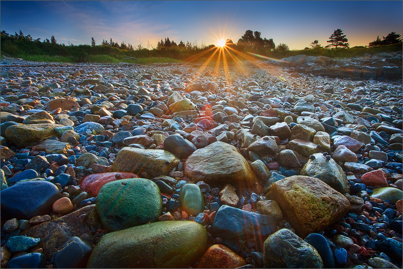 A clear morning in July when I seemed to have Schoodic Peninsula all to myself. It was low tide so I wandered out on the rocks...