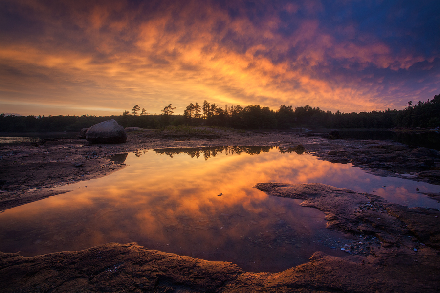 A magical sunset just before smores by the campfire with the girls while camping in Acadia National Park a few summers ago. &...