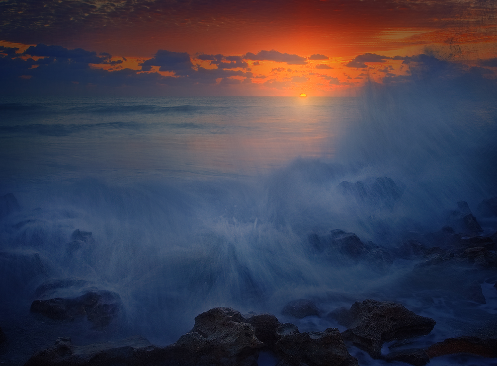 Florida, waves, ocean, surf, sunrise, coral cove