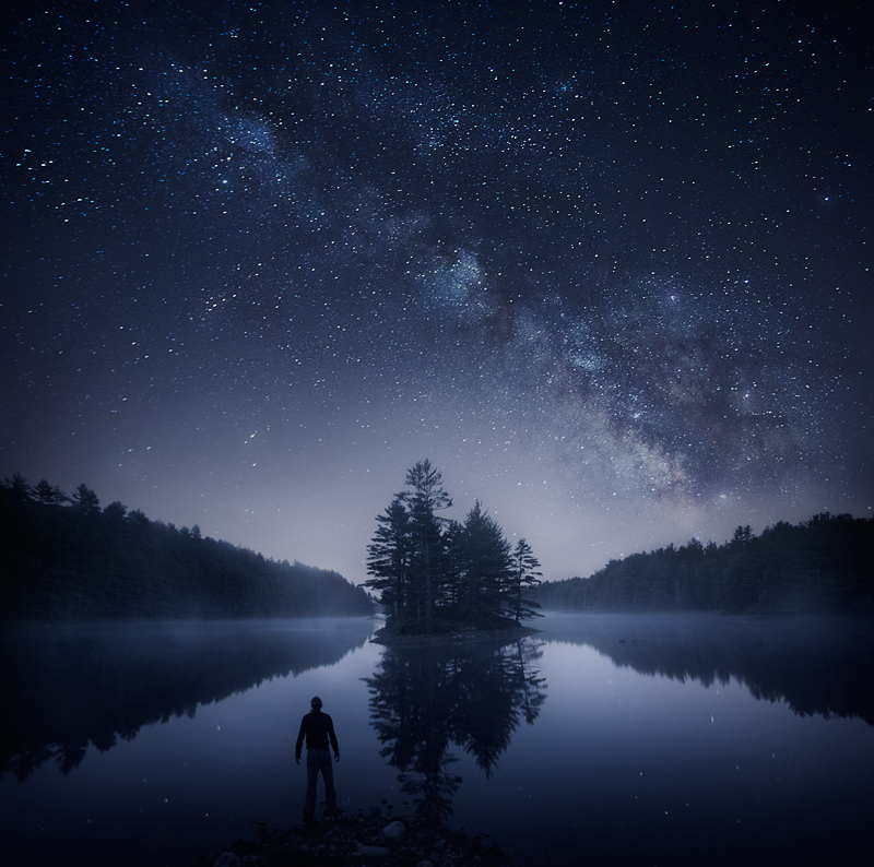 I spent quite a few nights watching the Milky Way rise over this island. This was one of my first attempts at placing the human...