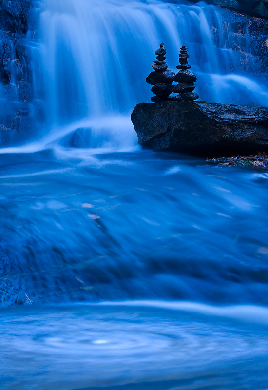 Cairns, waterfall, Pelham, Massachusetts, blue