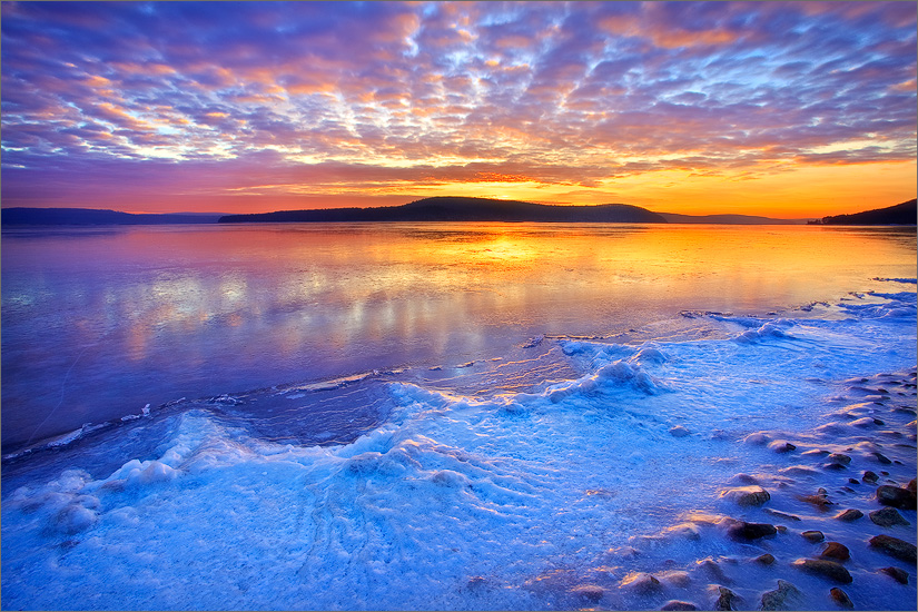 quabbin reservoir, snow, sunrise, lake, test