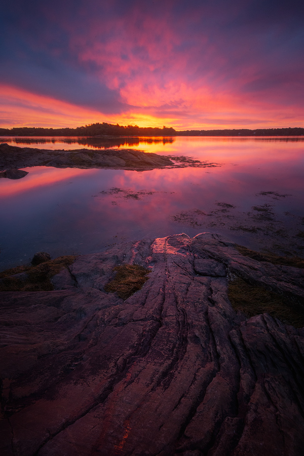 wolf neck sate park, maine, island, dawn, sunrise, rainbow, patrick zephyr